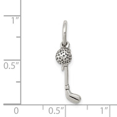 Sterling Silver Antiqued Golfer's Charm
