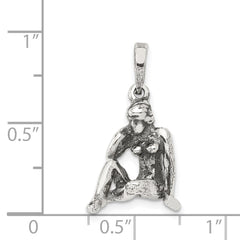 Sterling Silver Antiqued Virgo Zodiac Pendant
