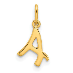 Sterling Silver Gold-tone Polished Letter A Initial Charm
