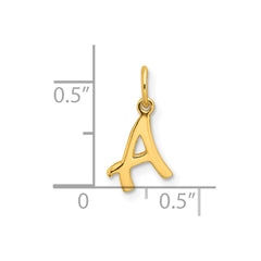 Sterling Silver Gold-tone Polished Letter A Initial Charm