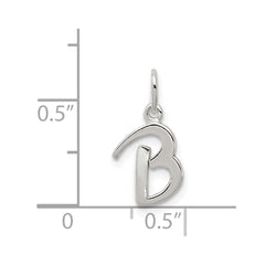 Sterling Silver Letter B Initial Charm - 3
