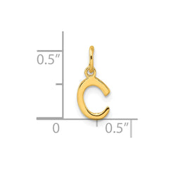 Sterling Silver Gold-tone Polished Letter C Initial Charm
