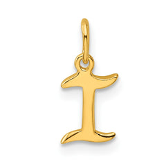 Sterling Silver Gold-tone Polished Letter I Initial Charm