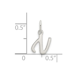 Sterling Silver Letter N Initial Charm - 3