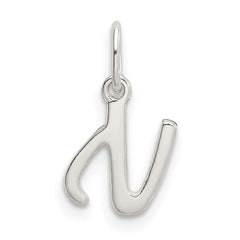 Sterling Silver Letter N Initial Charm - 3