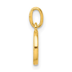 Sterling Silver Gold-tone Polished Letter O Initial Charm