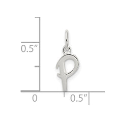 Sterling Silver Letter P Initial Charm - 3