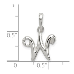 Sterling Silver Letter W Initial Pendant