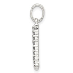 Sterling Silver CZ Letter A Initial Pendant - 2