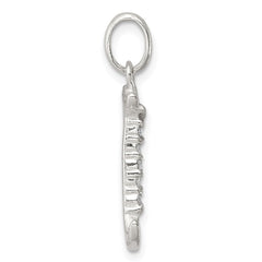 Sterling Silver CZ Letter J Initial Pendant - 2