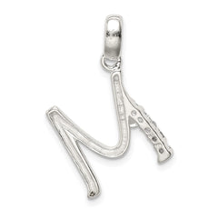 Sterling Silver CZ Letter M Initial Pendant