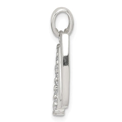 Sterling Silver CZ Letter W Initial Pendant