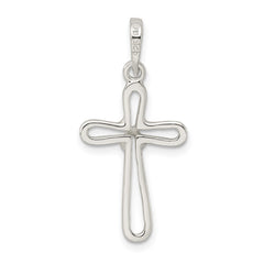 Sterling Silver Polished Cross Pendant - 43