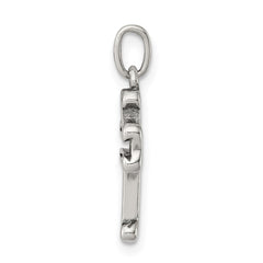 Sterling Silver Antiqued Cross Charm - 3