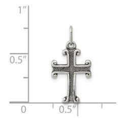 Sterling Silver Antiqued Cross Charm - 3
