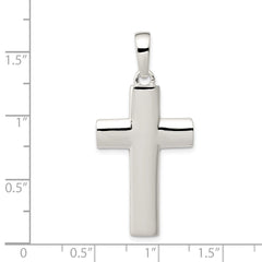 Sterling Silver Polished Cross Pendant - 17