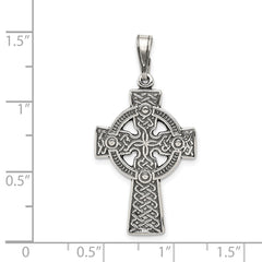 Sterling Silver Antiqued Celtic Cross Pendant - 2