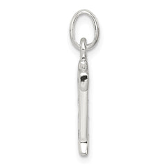 Sterling Silver White CZ Letter T Initial Pendant