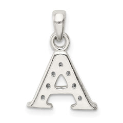 Sterling Silver CZ Letter A Initial Pendant