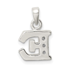 Sterling Silver CZ Letter E Initial Pendant - 2