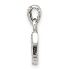 Sterling Silver CZ Letter F Initial Pendant - 2