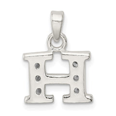 Sterling Silver CZ Letter H Initial Pendant