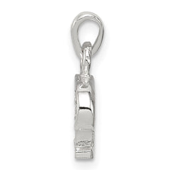 Sterling Silver CZ Letter P Initial Pendant - 2