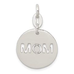 Sterling Silver Polished Circle Mom Charm