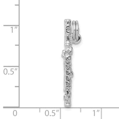 Sterling Silver Rhodium-platedPolished Flute Charm