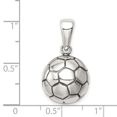 Sterling Silver Antiqued Soccer Ball Pendant - 2