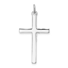 Sterling Silver Platinum-plated Polished Epoxy & Gold-plated Cross Pendant - 2