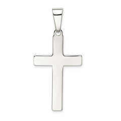 Sterling Silver Polished Cross Pendant - 18