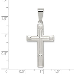 Sterling Silver Polished Cross Pendant - 18