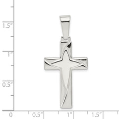 Sterling Silver Polished Cross Pendant - 19