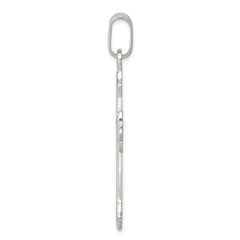 Sterling Silver Polished and Textured Cross Pendant - 3