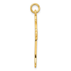 Sterling Silver Gold-tone Polished and D/C Cross Pendant