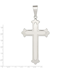 Sterling Silver Polished Cross Pendant - 26