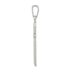 Sterling Silver Polished and Textured INRI Cross Pendant