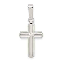 Sterling Silver Polished Cross Pendant - 37