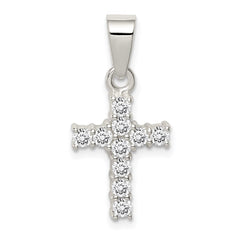Sterling Silver CZ Cross Pendant - 2