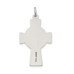 Sterling Silver Antiqued Satin Irish Crucifix Cross Pendant - 2