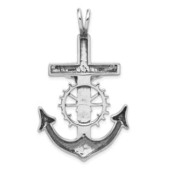 Sterling Silver Antiqued Mariner Crucifix Charm - 2