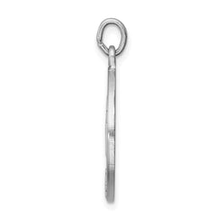 Sterling Silver Platinum-plated Brushed Confirmation Medal Pendant