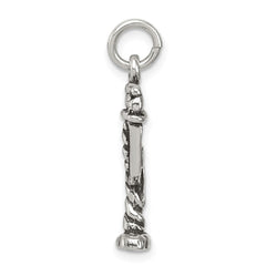 Sterling Silver Antiqued Menorah Charm - 2