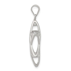 Sterling Silver Rhodium-plated Puffed Star of David Pendant