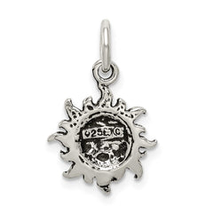 Sterling Silver Antiqued Sun Charm - 2