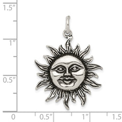Sterling Silver Antiqued Sun Charm - 3