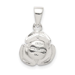 Sterling Silver Rose Pendant - 4