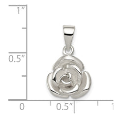 Sterling Silver Rose Pendant - 4