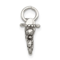 Sterling Silver Antiqued Motorcycle Charm